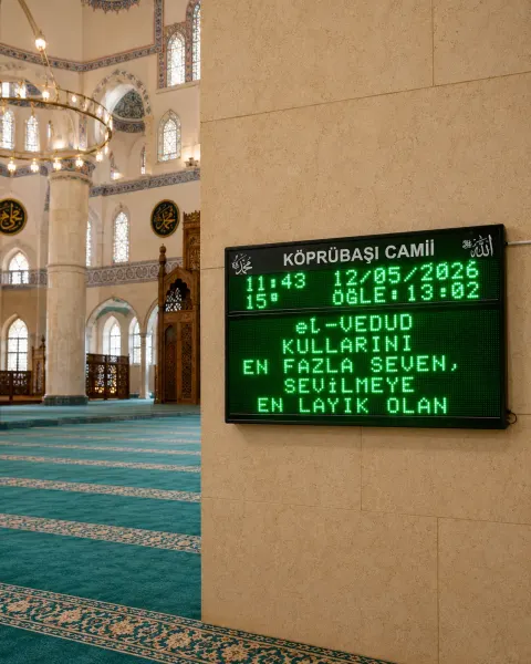 Yeşil LED Vakitmatik modül ayet hadis ve cami mesaj panosu