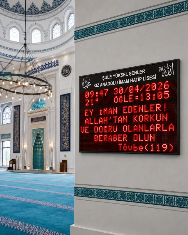 Kırmızı LED Vakitmatik modül cami panosu